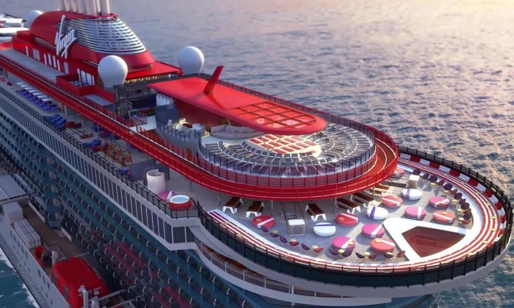 Virgin Voyages cruise ship (top deck)