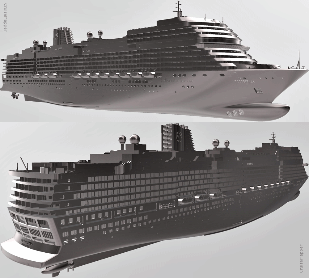 Holland America Line PINNACLE class ship design (Koningsdam, Nieuw Statendam, Rotterdam)