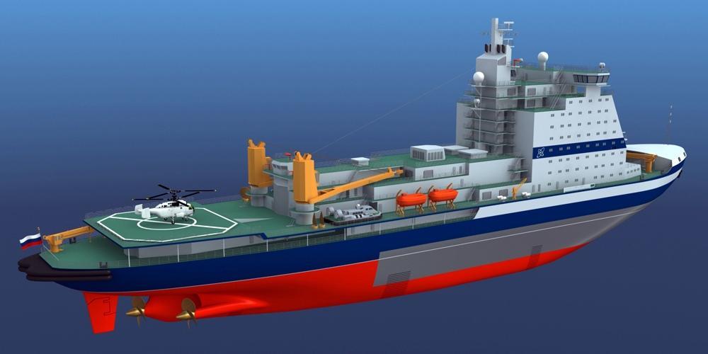 new Arktika-class Russian icebreaker ship design (Project 22220)
