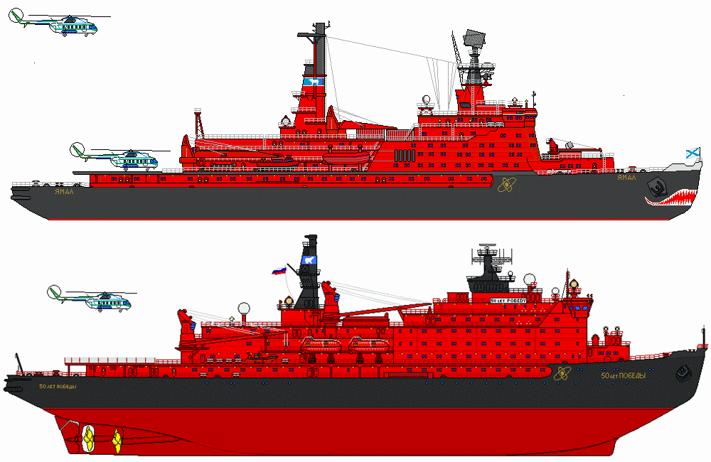 old Arktika-class Russian icebreaker ship design (Project 10520)