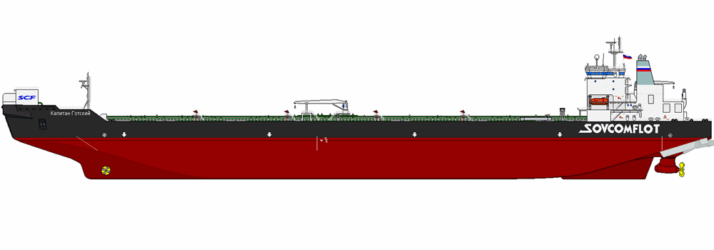 Russian oil tanker icebreaker ship design (Kapitan Gotsky)