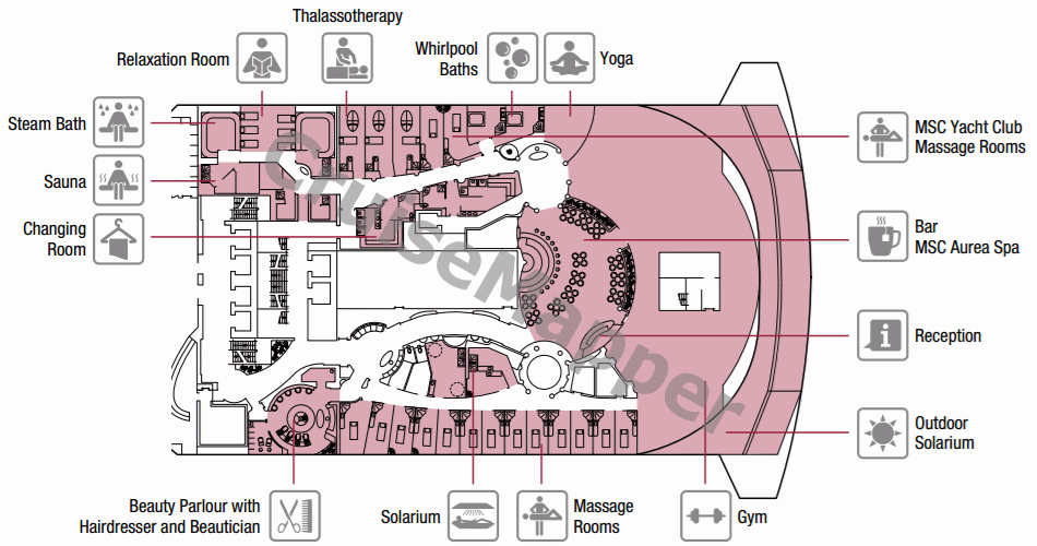 MSC cruise ship spa (Fantasia-Divina-Splendida-Preziosa)