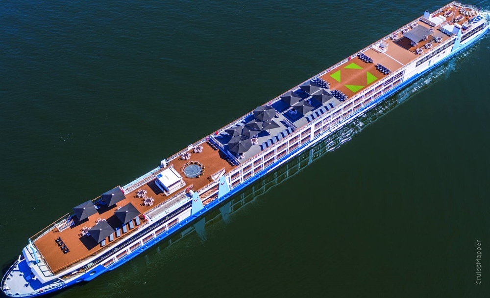 TUI river cruise ship (aerial view)