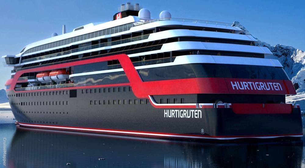 Hurtigruten new expedition cruise ship (aft view)