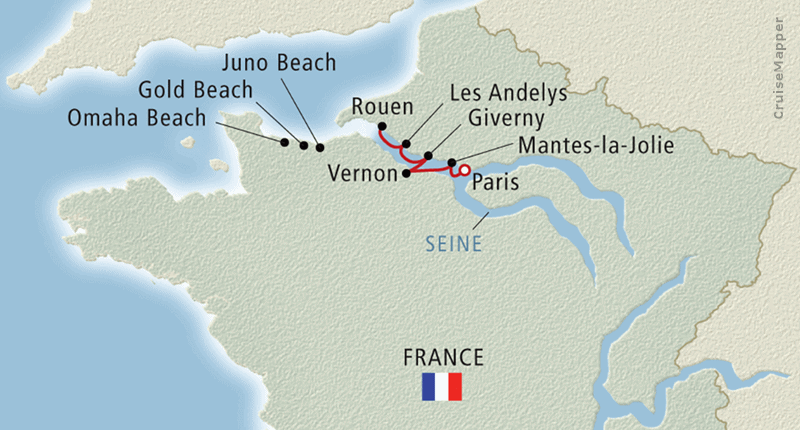 Viking River Cruises France itinerary (Paris and The Heart of Normandy)