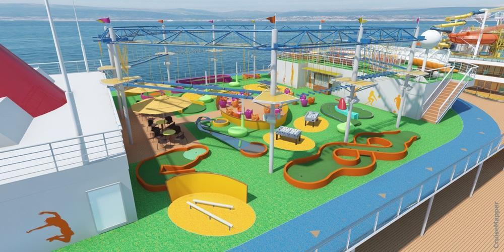 Carnival cruise ship mini-golf course and SkyCourse
