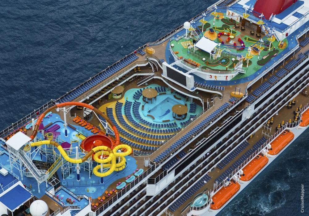 Carnival cruise ship top deck (Breeze, Dream, Magic)
