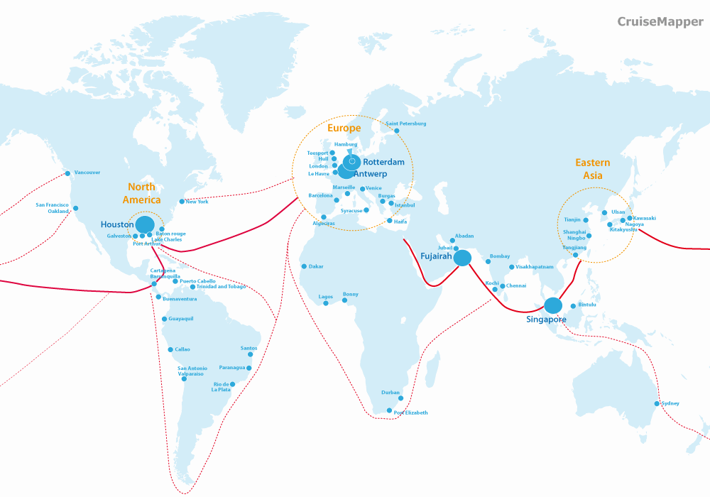 container shipping routes map