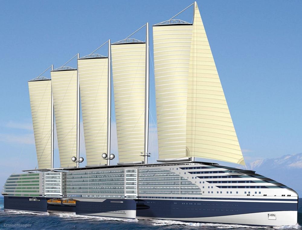 new sailing cruise ship design (STX France Silenseas)