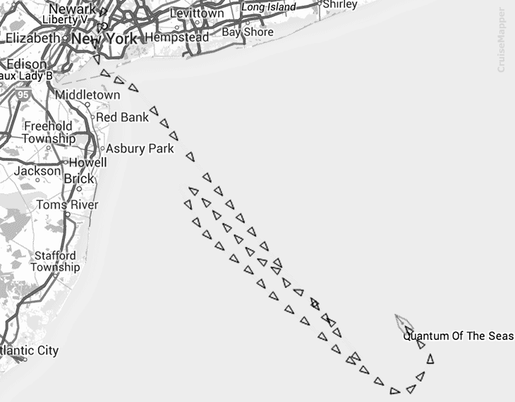 NYC Cruise to Nowhere itinerary map
