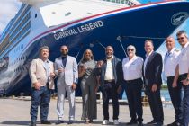CCL's Carnival Legend ship debuts new bow crest following Freeport refit