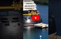 VIDEO: Disney Dream Hits Pier at Port Nassau