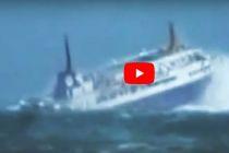 VIDEO: Ferry Braves Huge Waves
