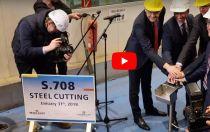 VIDEO: Norwegian Encore Steel Cutting Ceremony