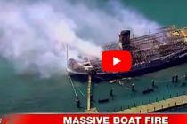 VIDEO: Boblo Ferry in Flames at Detroit Marina