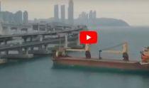 VIDEO: Russian Cargo Ship Collides with Cruise Ship and Damages Highway Bridge in Busan