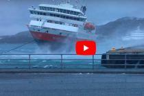 VIDEO: MS Nordnorge Hits Harbour Wall in Norway