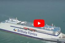 Brittany Ferries' newest ship Galicia arrives in Portsmouth UK for berthing trials