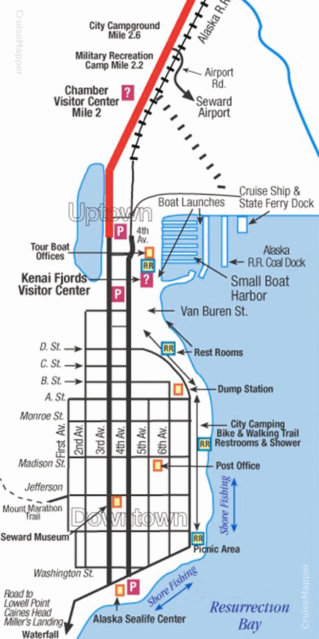 Seward cruise port map