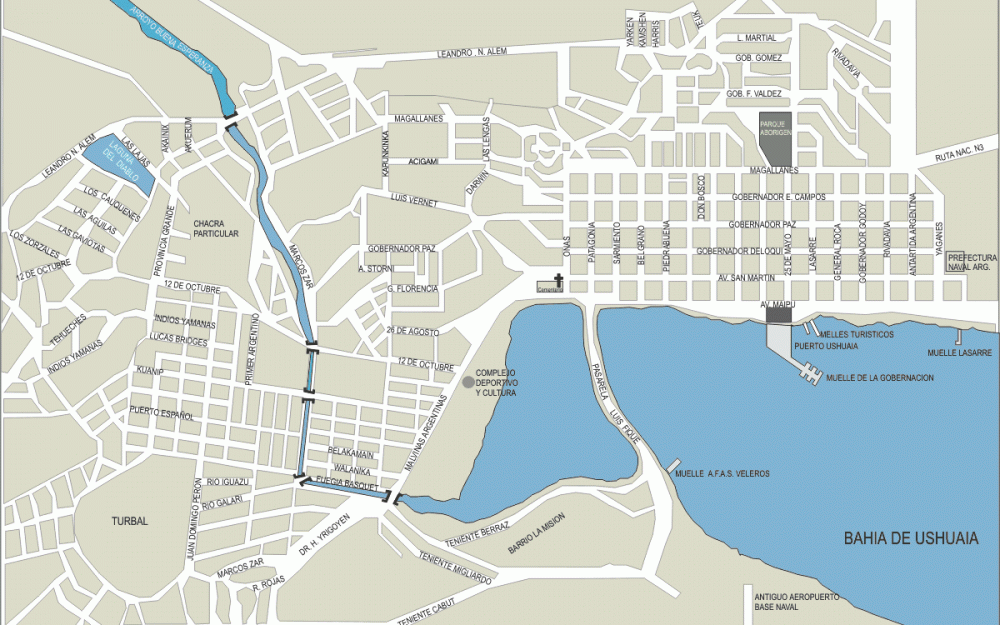 Ushuaia (Argentina) cruise port map (printable)