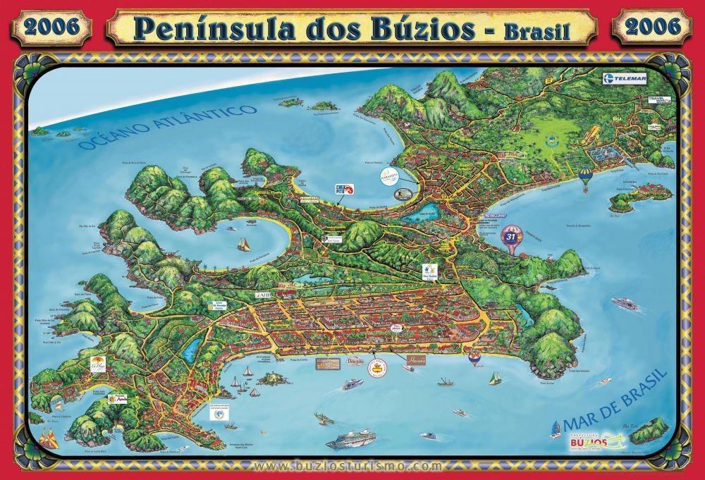 Buzios (Brazil) cruise port map (printable)