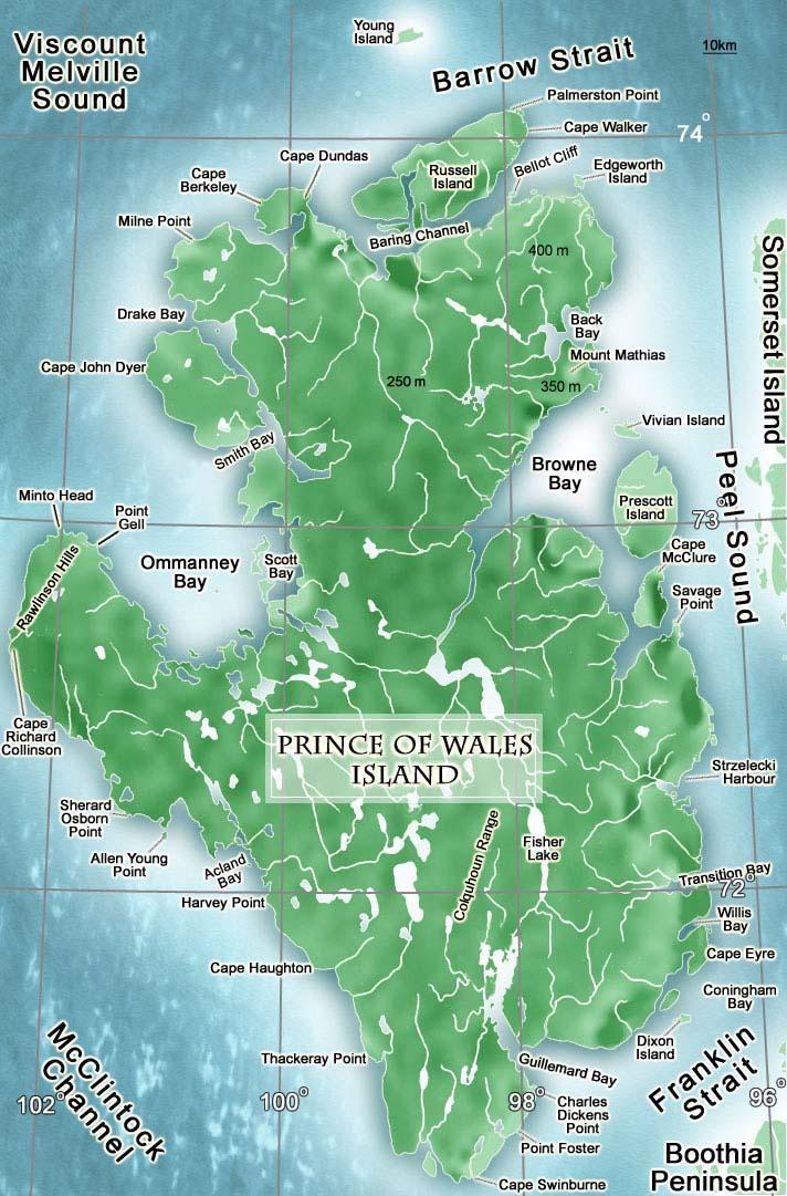 Prince of Wales Island (Canada) map