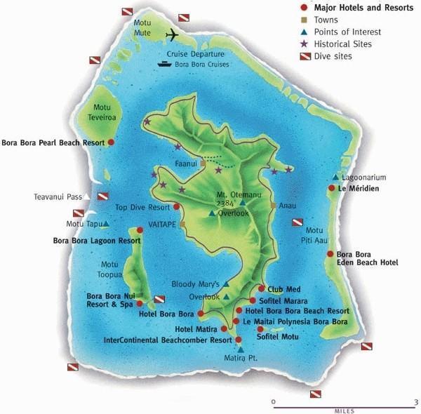 Bora Bora Island map (printable)