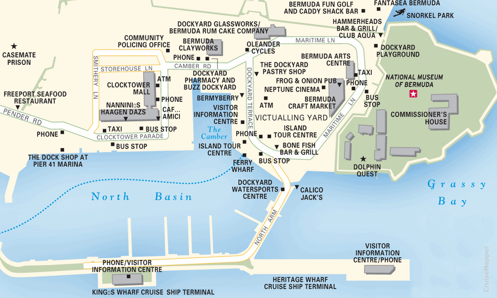 map of bermuda cruise port