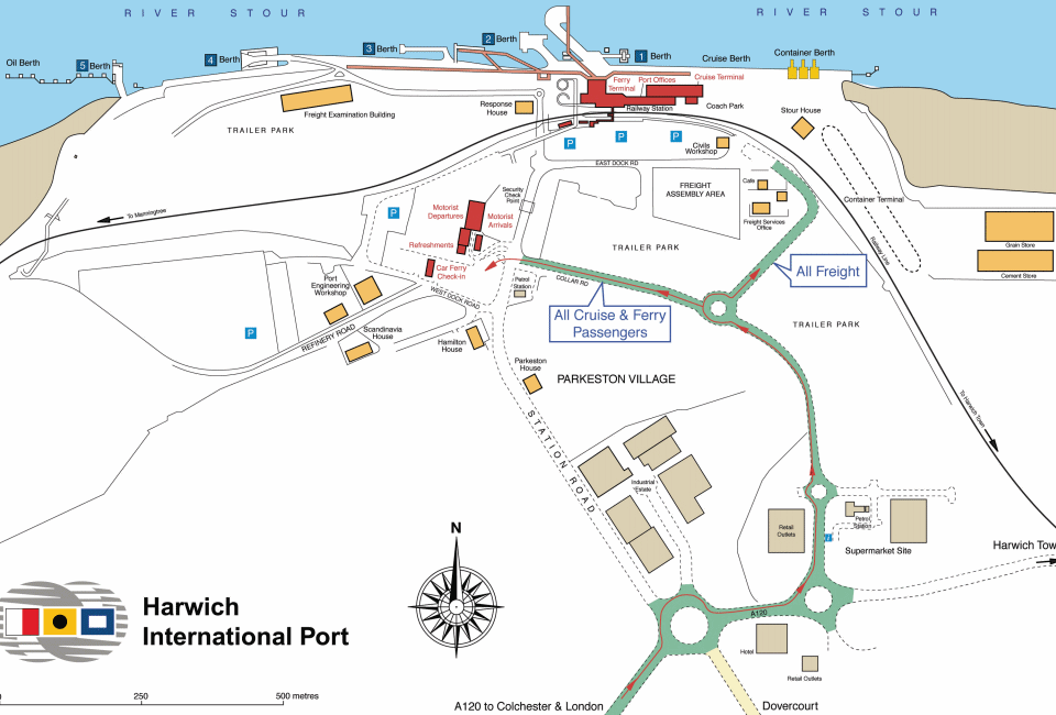 Harwich cruise port map (printable)