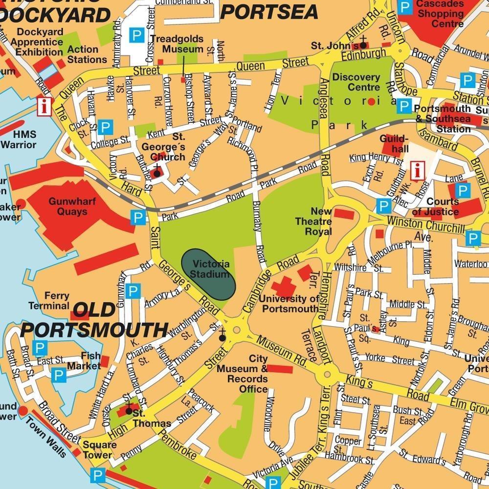 Portsmouth (England) cruise port map (printable)
