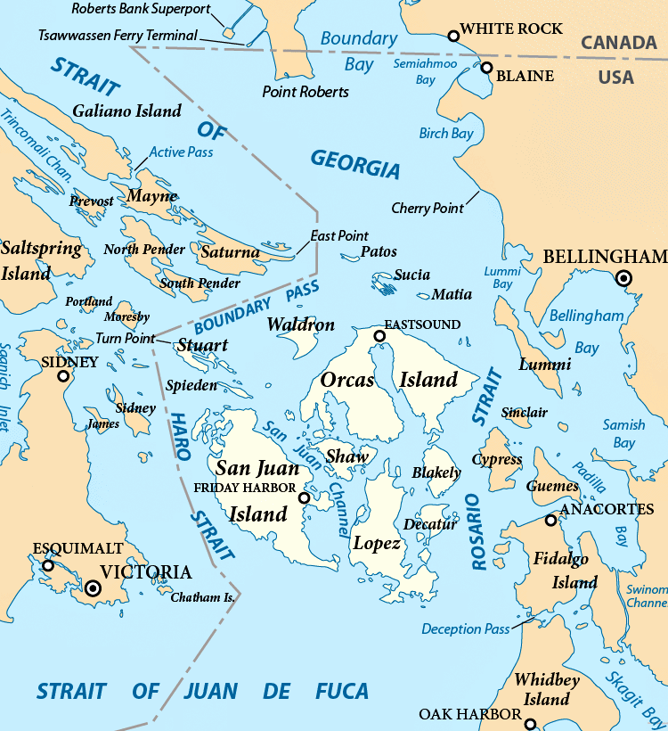 San Juan Islands WA map