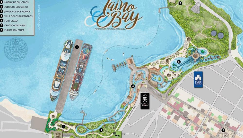 Puerto Plata cruise port map (Taino Bay Terminal)