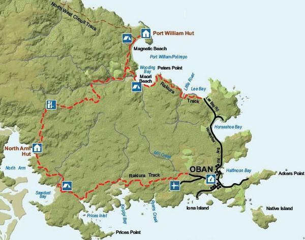 Stewart Island Rakiura Track map