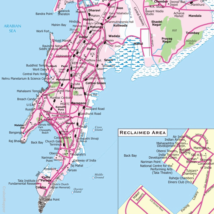 Mumbai cruise port map (printable)