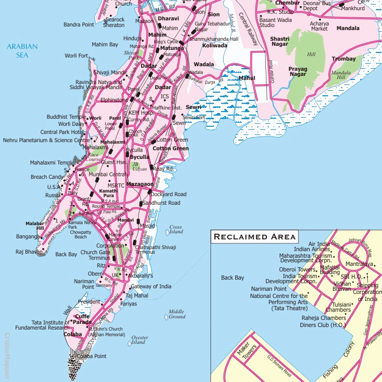 mumbai international cruise terminal location map