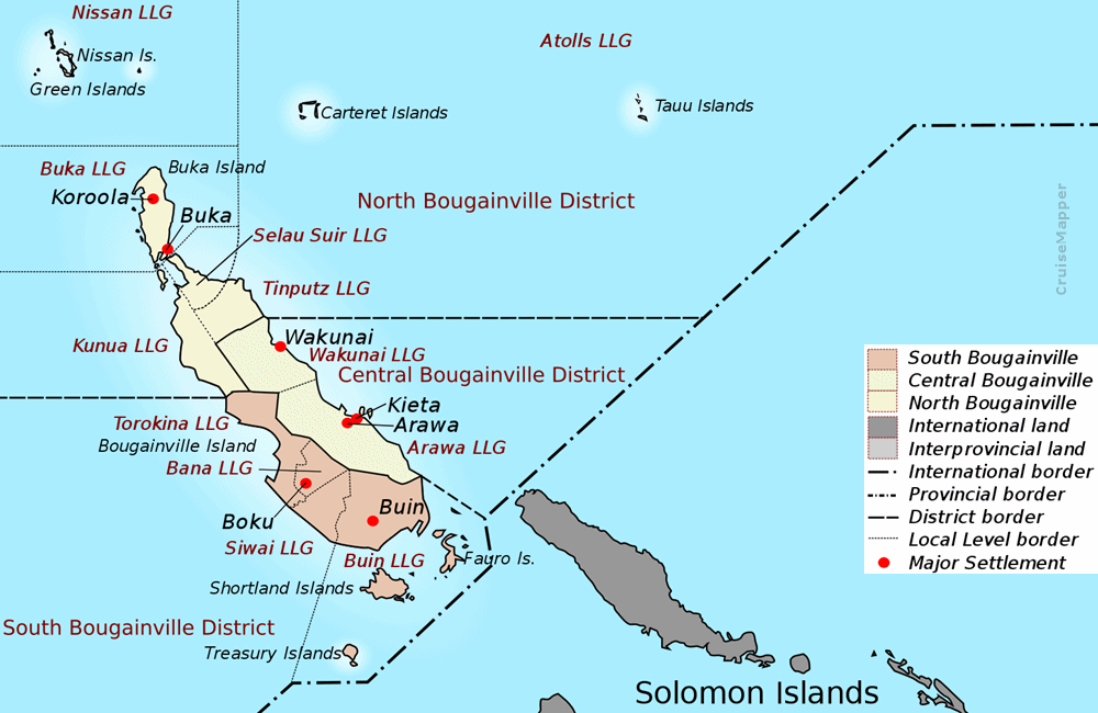 Bougainville Island (PNG) map