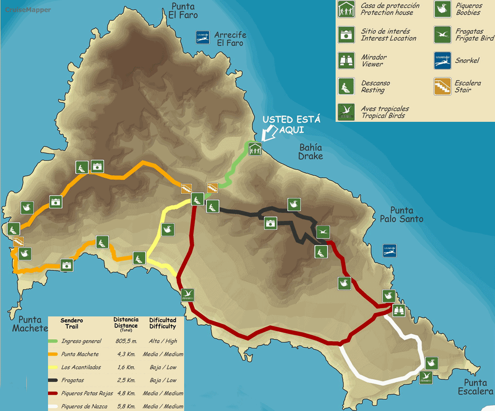 Isla de la Plata (Ecuador) island map