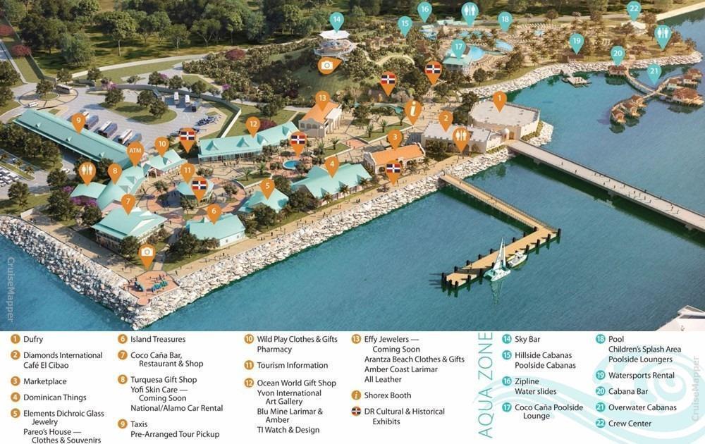 Carnival Amber Cove cruise port map