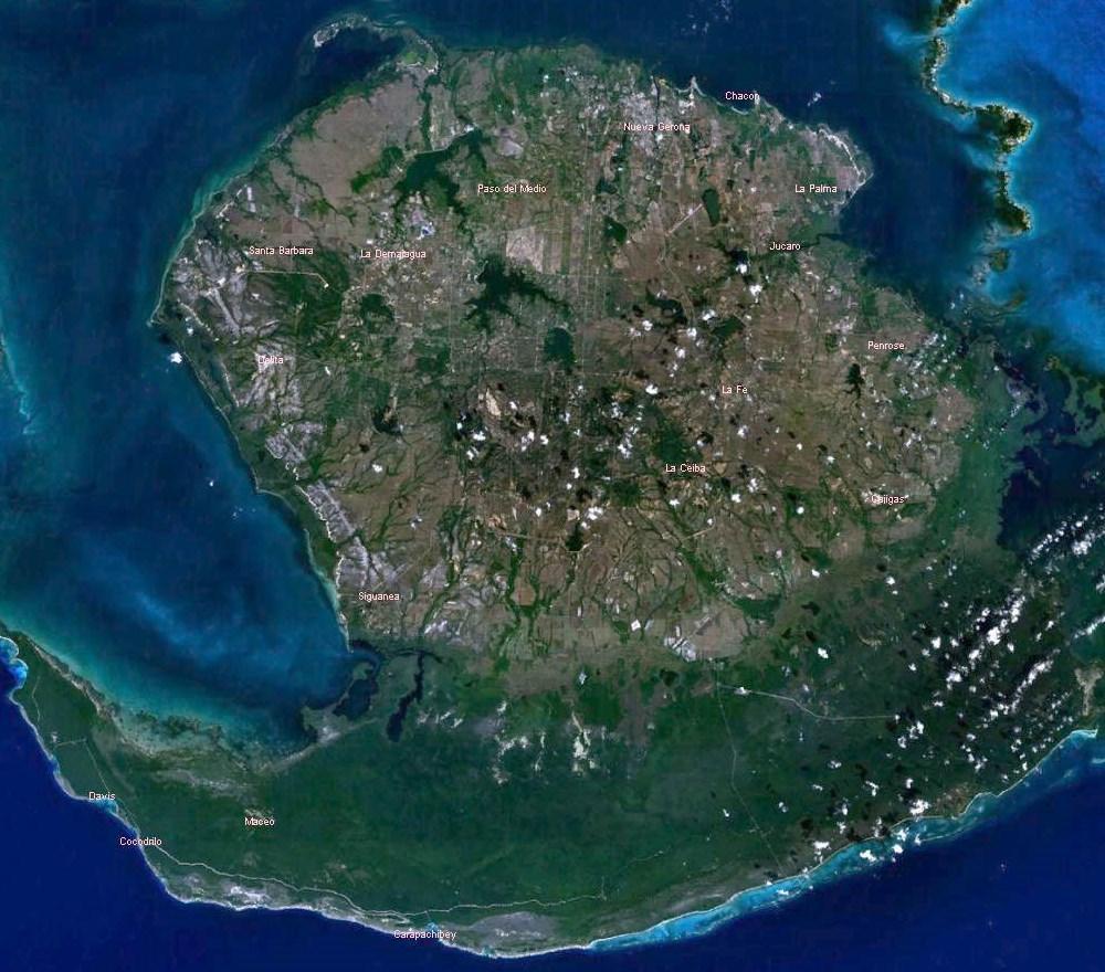 Isla de la Juventud (Cuba) island map