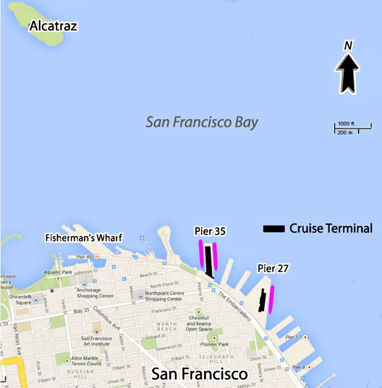 San Francisco cruise port map (printable)
