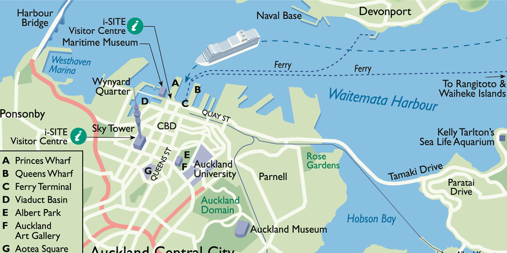 Port Auckland cruise port map