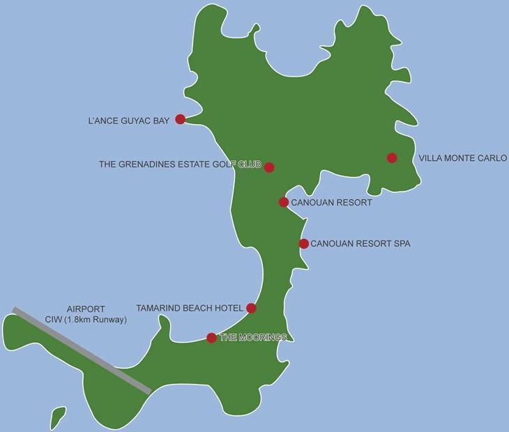 Canouan Island map