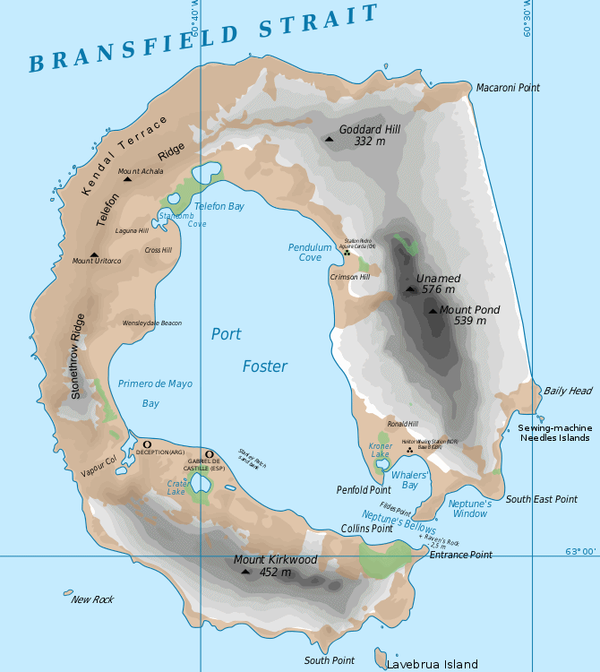Antarctica - Deception Island map