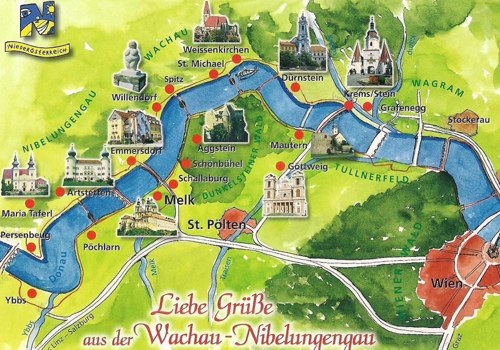 Wachau Valley map