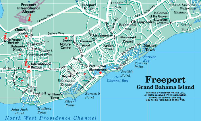 Freeport (Bahamas) cruise port map (printable)