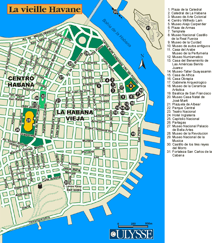 Havana (Cuba) cruise port map (printable)