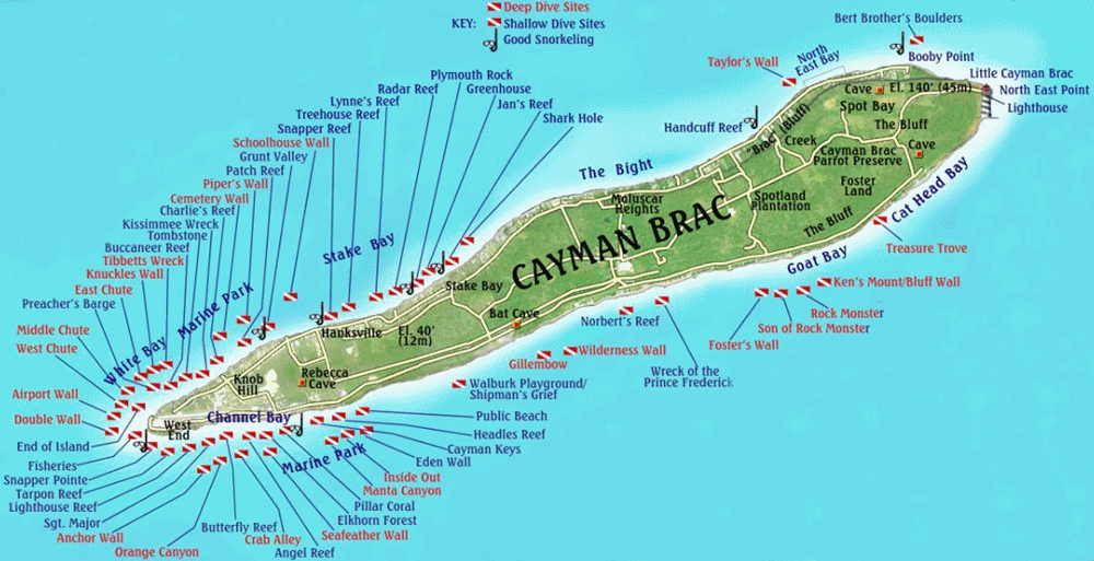 Cayman Brac Island map