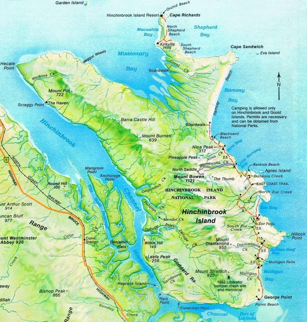 Hinchinbrook Island map