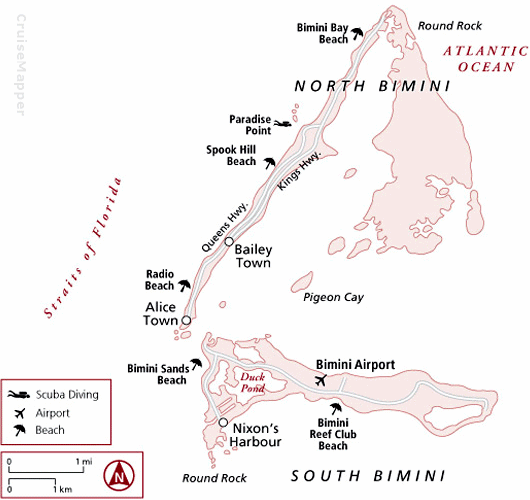 Bahamas Bimini Islands map