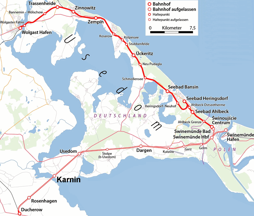 Usedom Island map